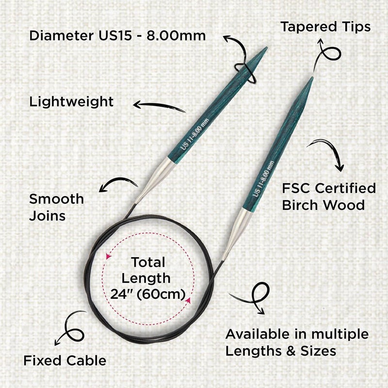 Knit Pro Dreamz Fixed Circular Needles 24" (60cm) | US Size 11 (8mm) - Image 3